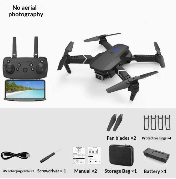 طائرة E88 بدون طيار بكاميرا مزدوجة 4K واتصال WiFi